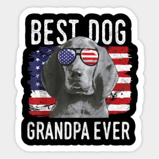 American Flag Best Dog Grandpa Ever Redbone Coonhounds USA Sticker